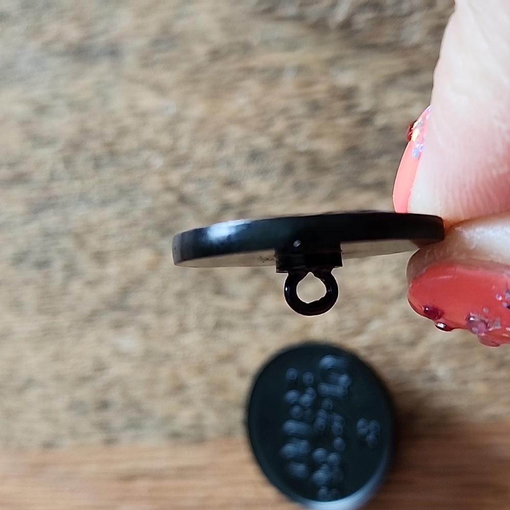 Chanel Set Of 2 Black Buttons W Numeric Sequence - image 3